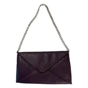 Jessica McClintock Purse Clutch Envelope Purple Formal Casual Chain